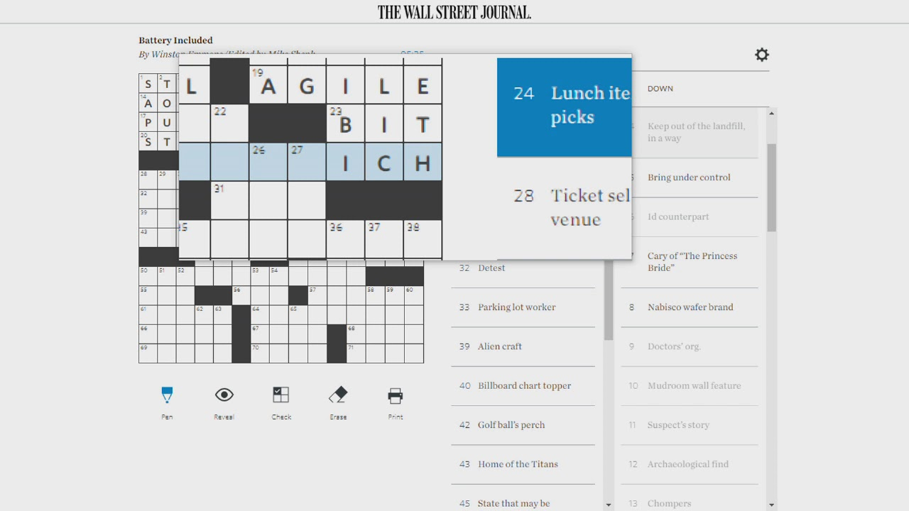 Solving The Wall Street Journal Crossword regarding Wall Street Journal Crossword Printable