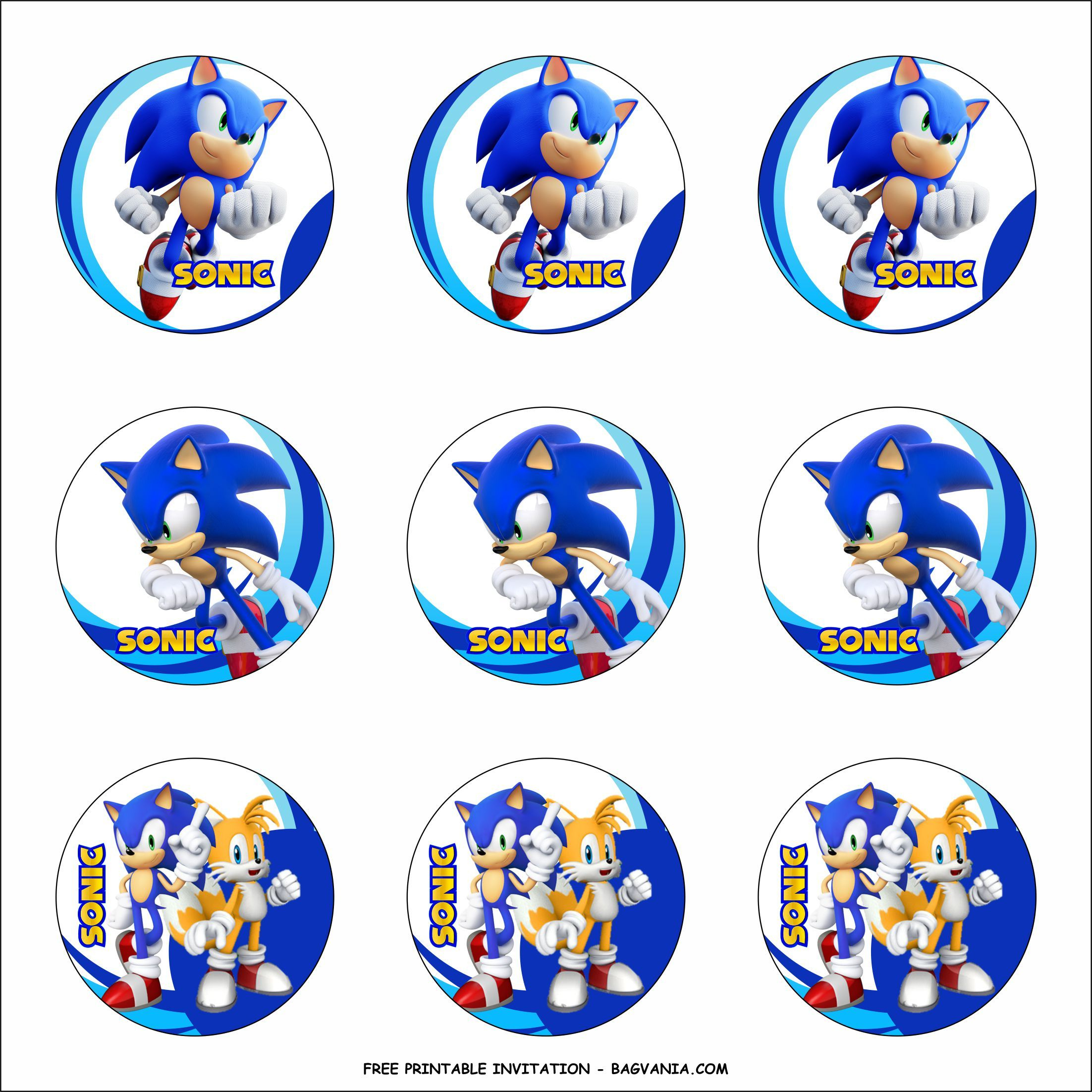 Sonic throughout Free Printable Sonic Cupcake Toppers Printable