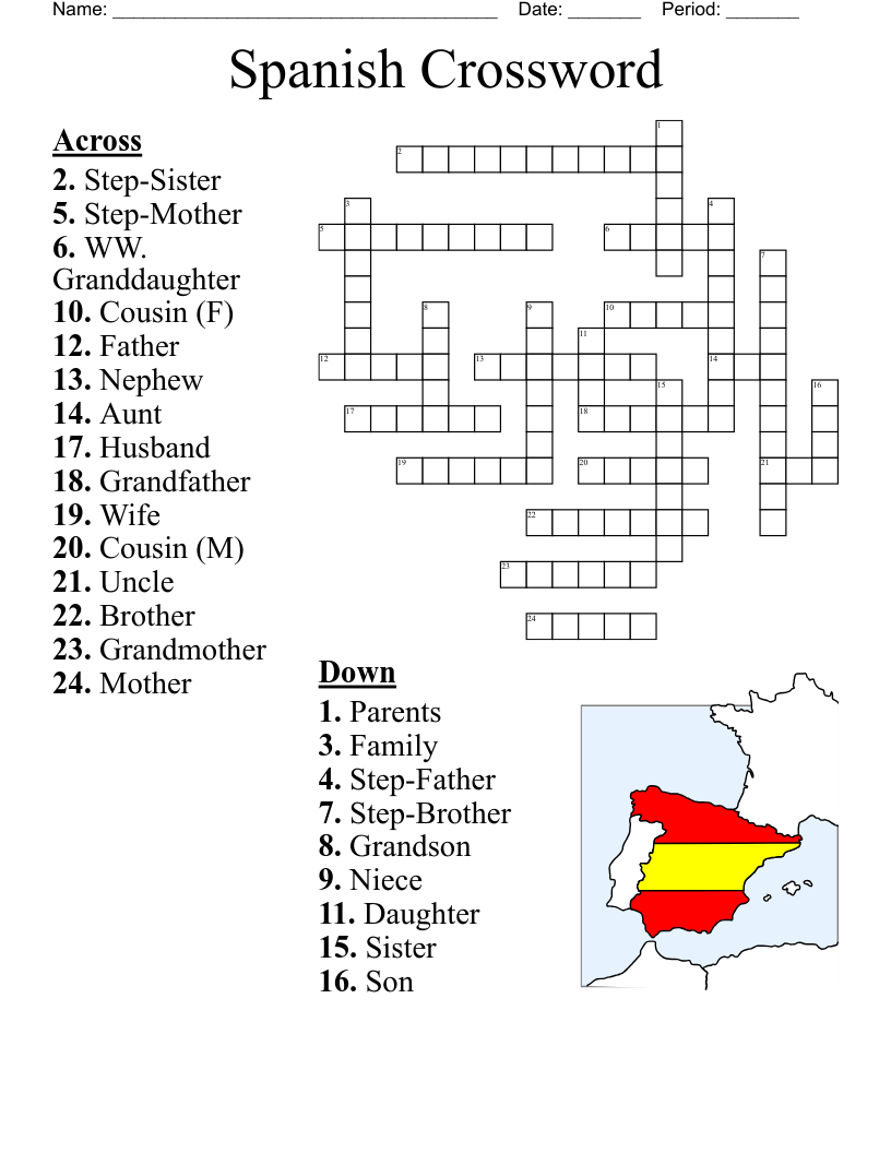Spanish Crossword Puzzle ! - Wordmint for Spanish Crosswords Printable