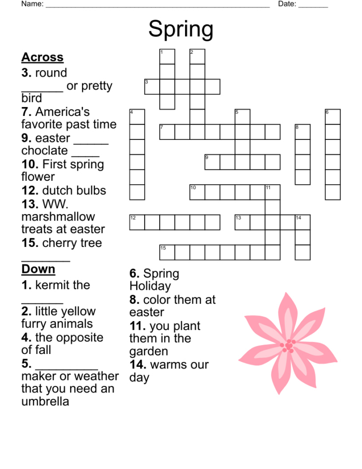 Printable Spring Crossword