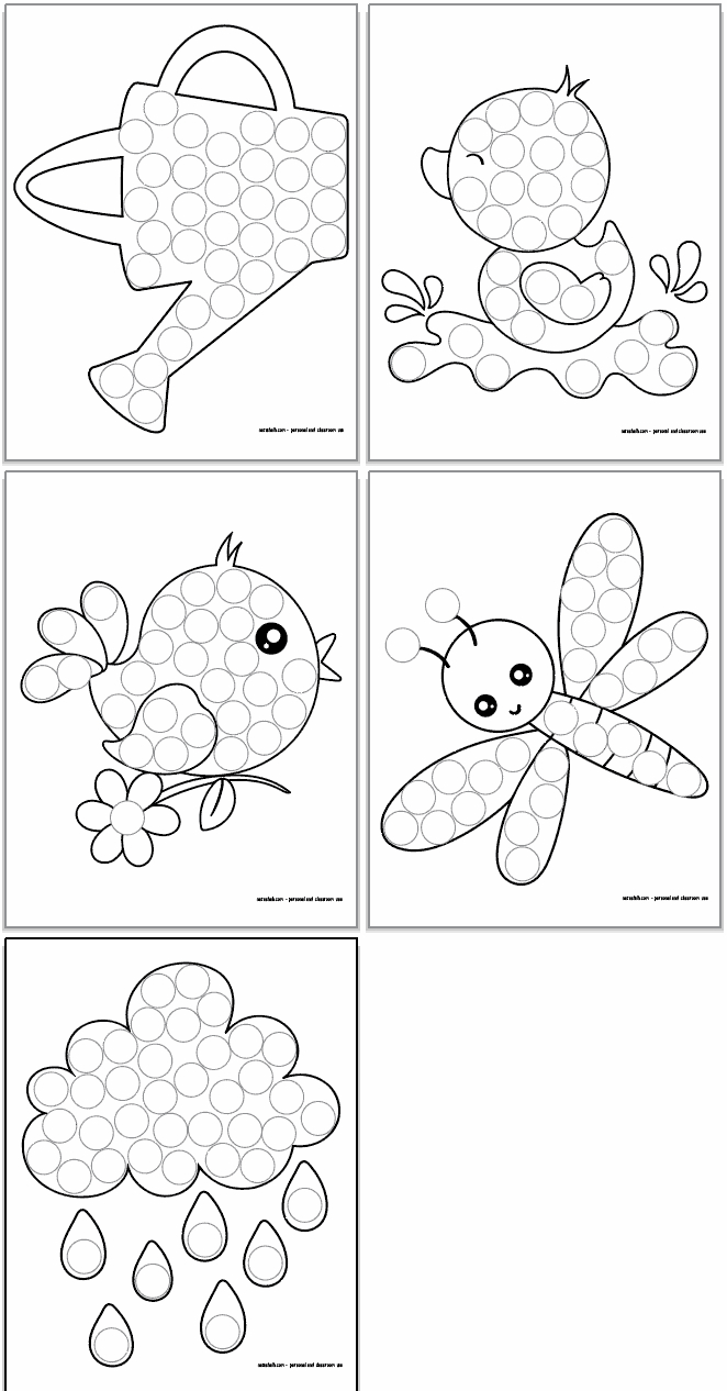 Spring Dot Painting Pages - The Artisan Life throughout Free Printable Dot Art