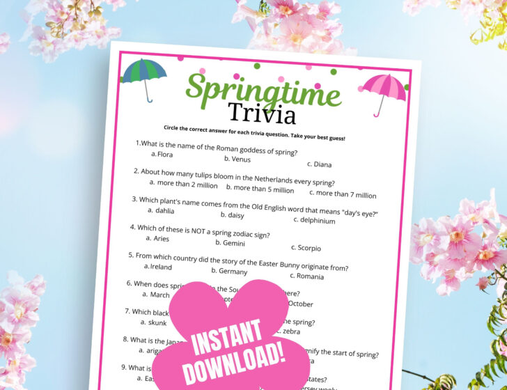 Springtime Trivia Questions and Answers Printable