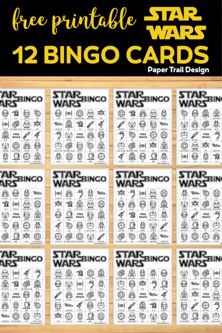 Star Wars Bingo {Free Printable Party Game} - Paper Trail Design throughout Star Wars Bingo Printable
