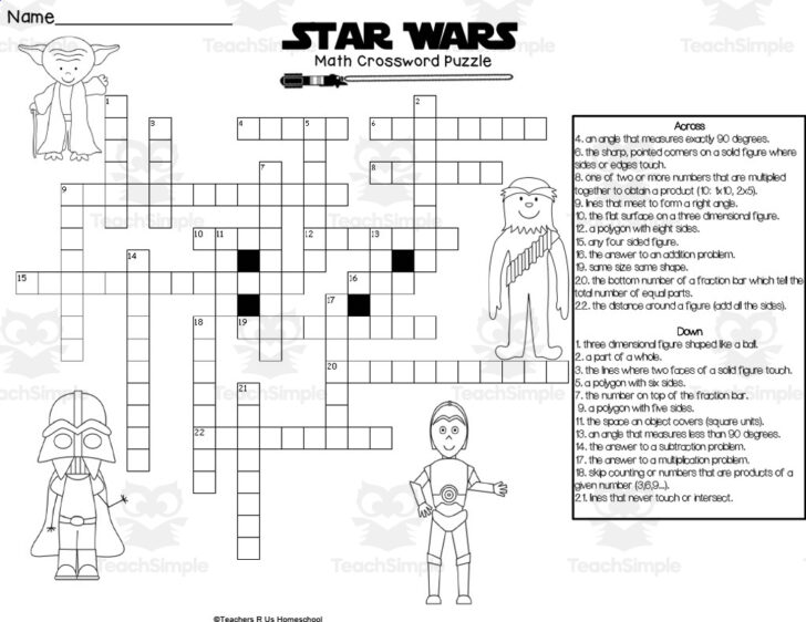Star Wars Crossword Puzzles Printable