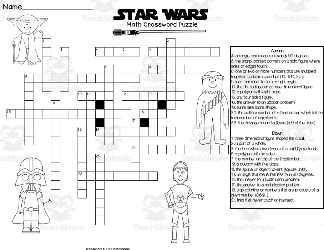 Star Wars Circuit And Crossword Packetteach Simple within Star Wars Crossword Puzzles Printable