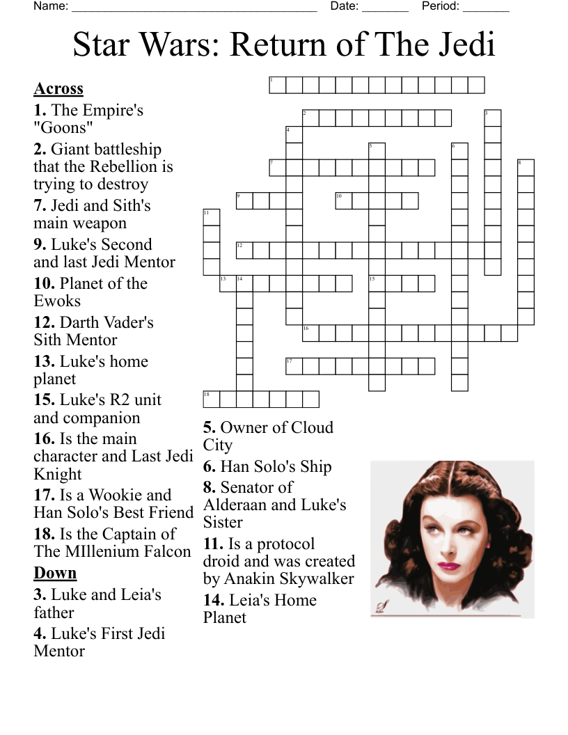 Star Wars Crossword - Wordmint within Star Wars Crossword Puzzles Printable
