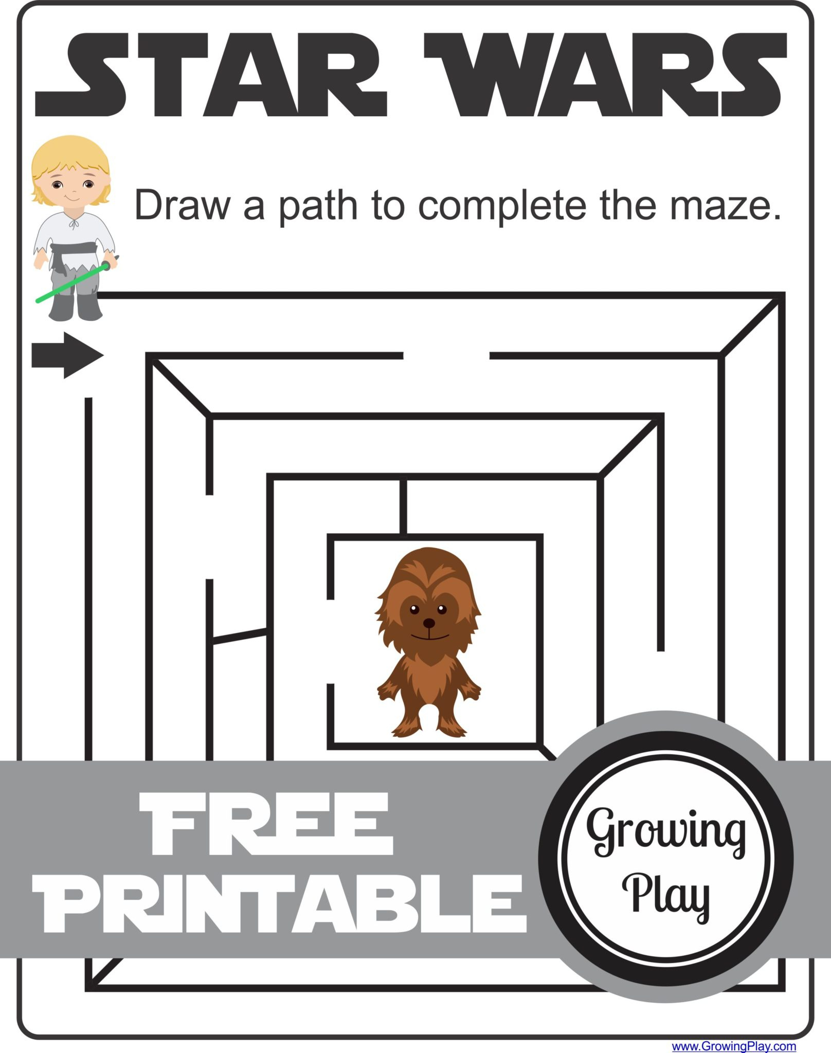 Star Wars Mazes, Games And Activities – Growing Play with regard to Star Wars Maze Printable