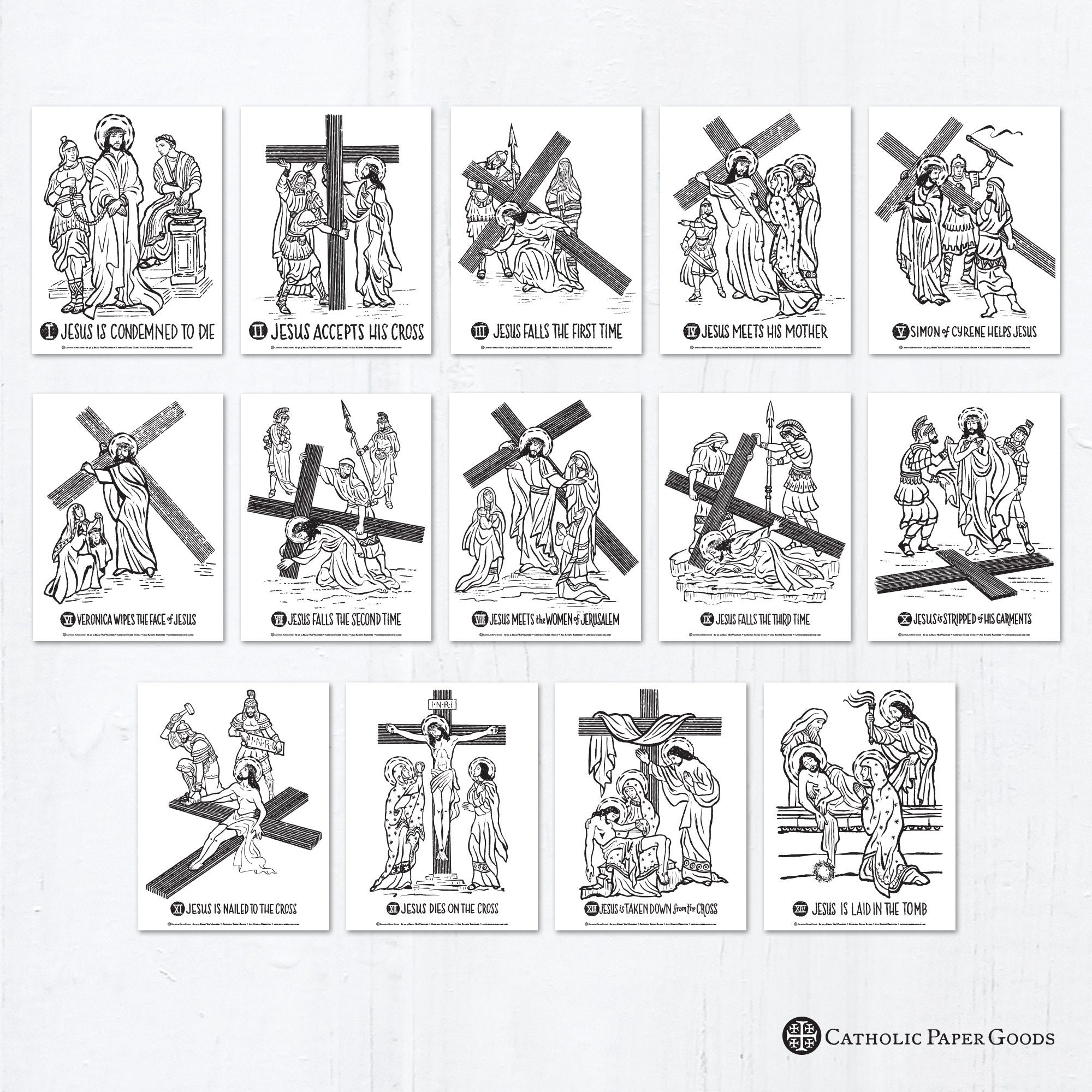 Stations Of The Cross Coloring Pages, 14 Catholic Lent Coloring intended for Stations Of The Cross Printable Free