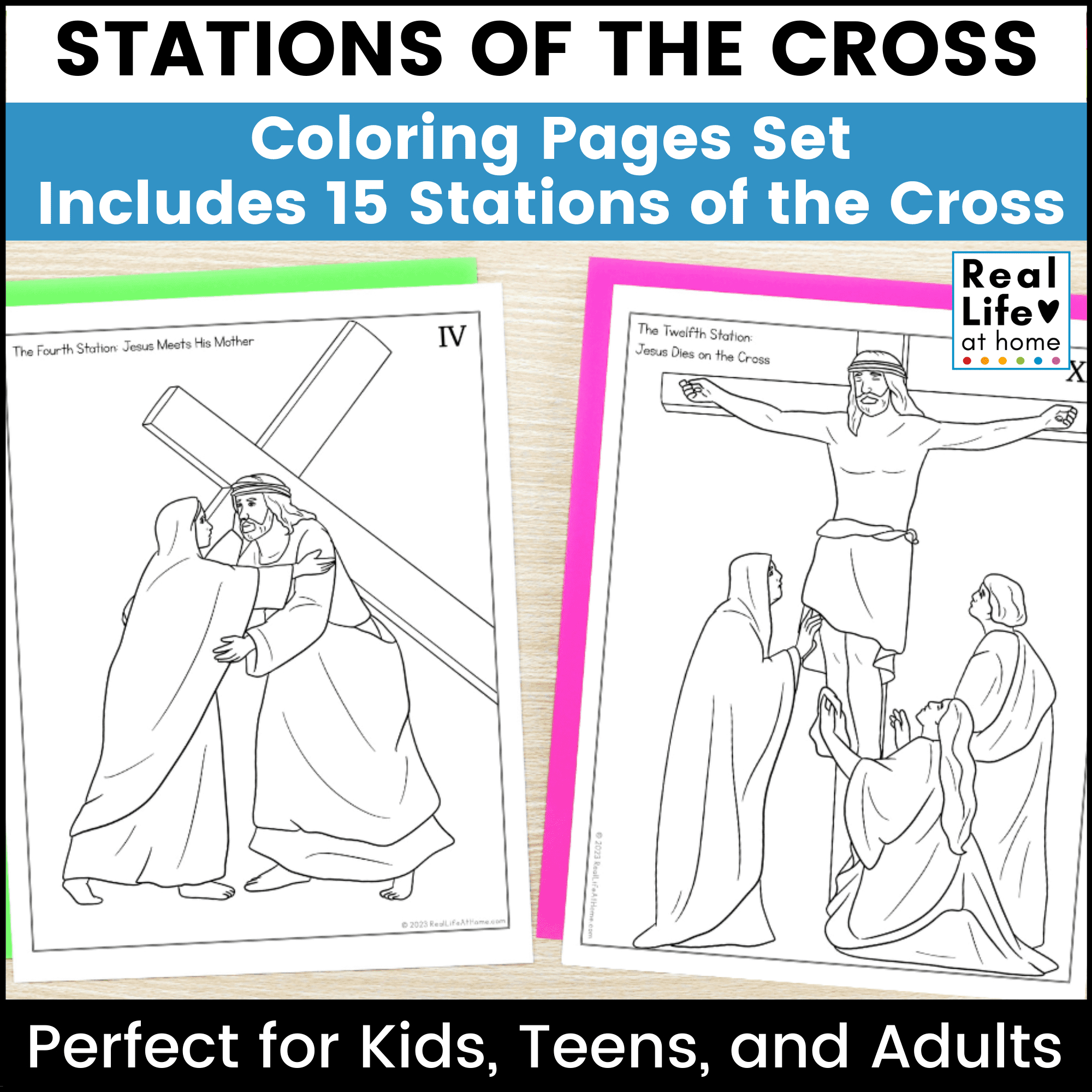 Stations Of The Cross Coloring Pages Set In English And Spanish pertaining to Stations of the Cross Printable Free