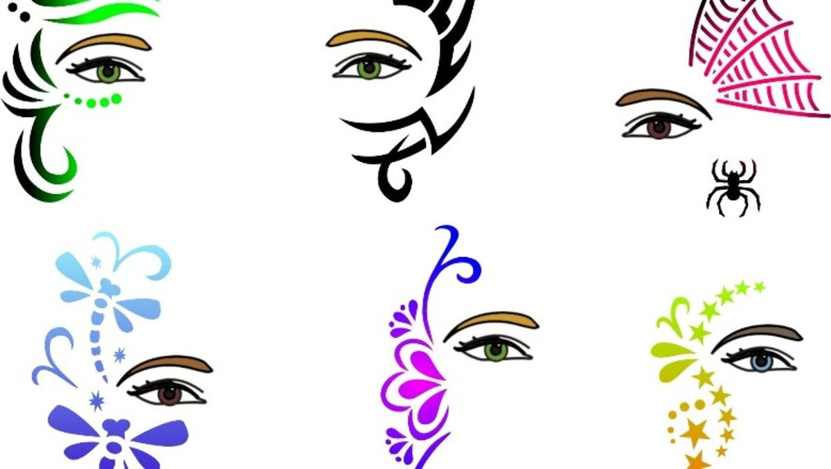 Stencileyes Airbrush Face Painting Stencils - Adult Size intended for Free Face Painting Stencils Printable