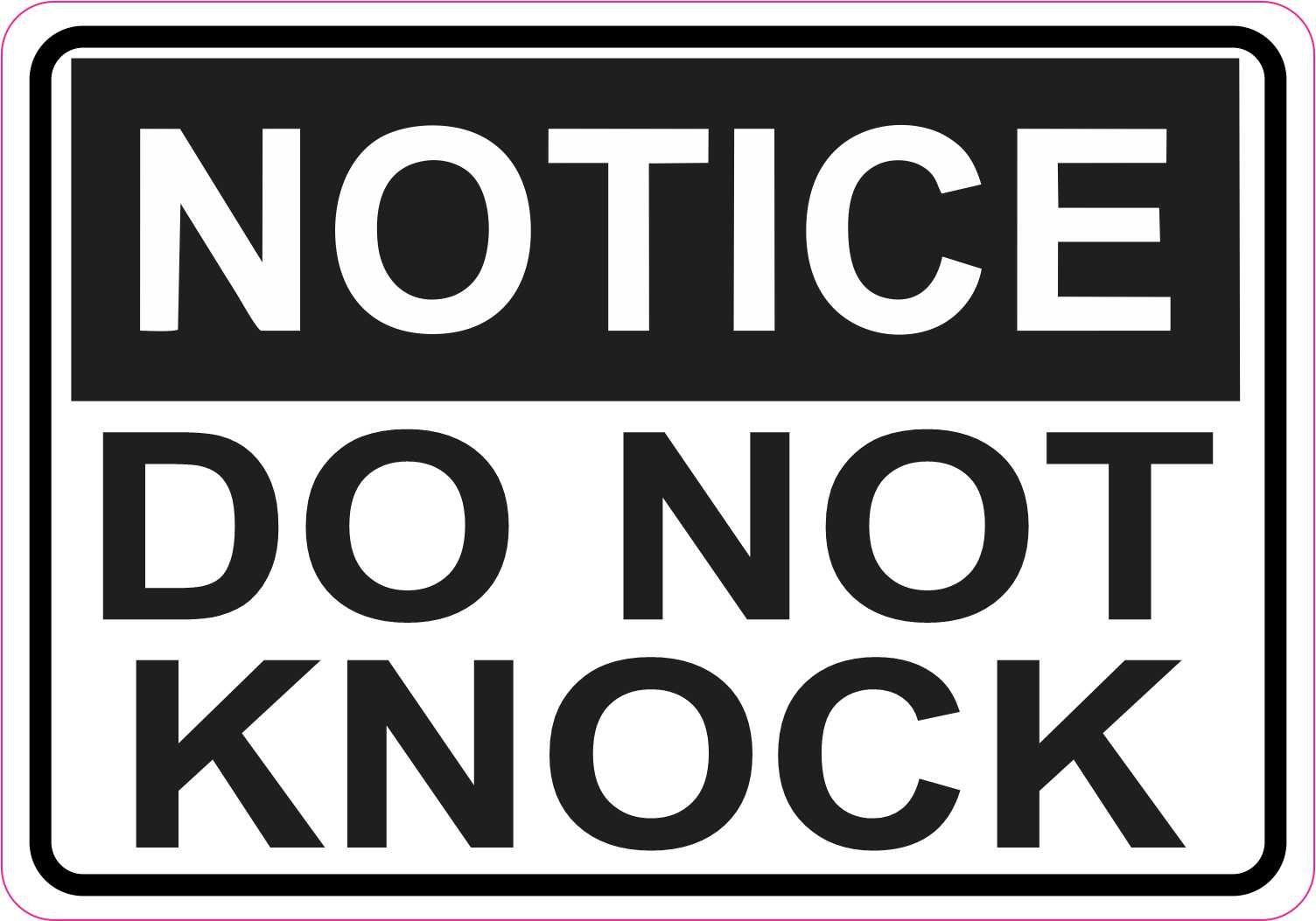 Stickertalk Notice Do Not Knock Vinyl Sticker, 5 Inches X 3.5 In with regard to Printable Do Not Knock Sign