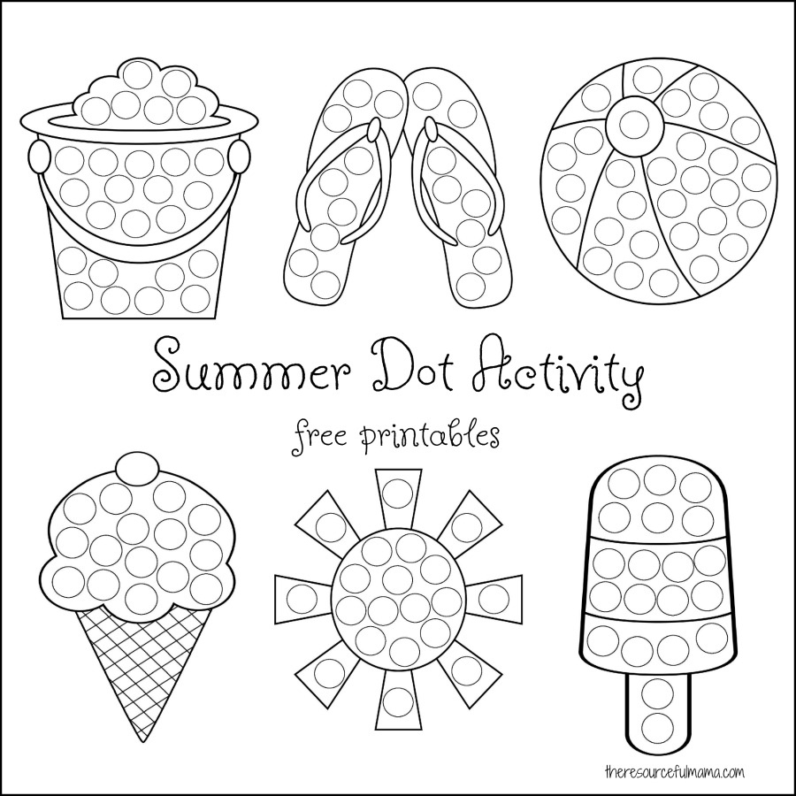 Summer Dot Activity {Free Printables} - The Resourceful Mama throughout Do A Dot Printables Free
