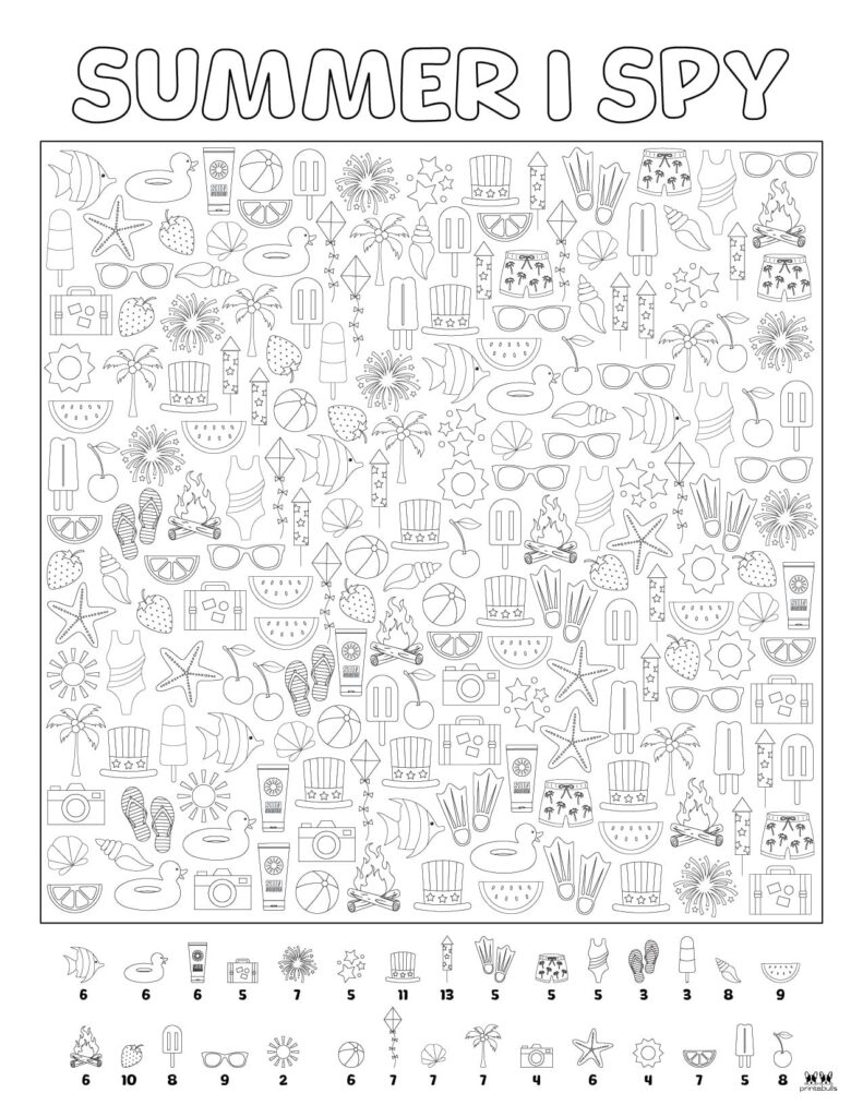 Summer I Spy - 4 Free Printables | Printabulls pertaining to I Spy Summer Free Printable