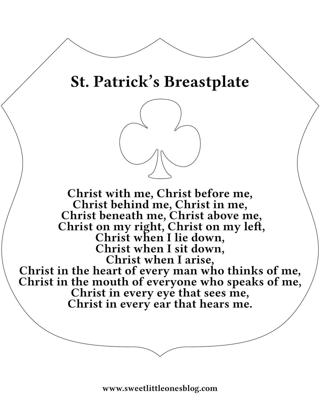 Sweet Little Ones: Feast Day Celebrations: St. Patrick&amp;#039;S Day in Free Printable Printable St Patrick&amp;#039;S Breastplate