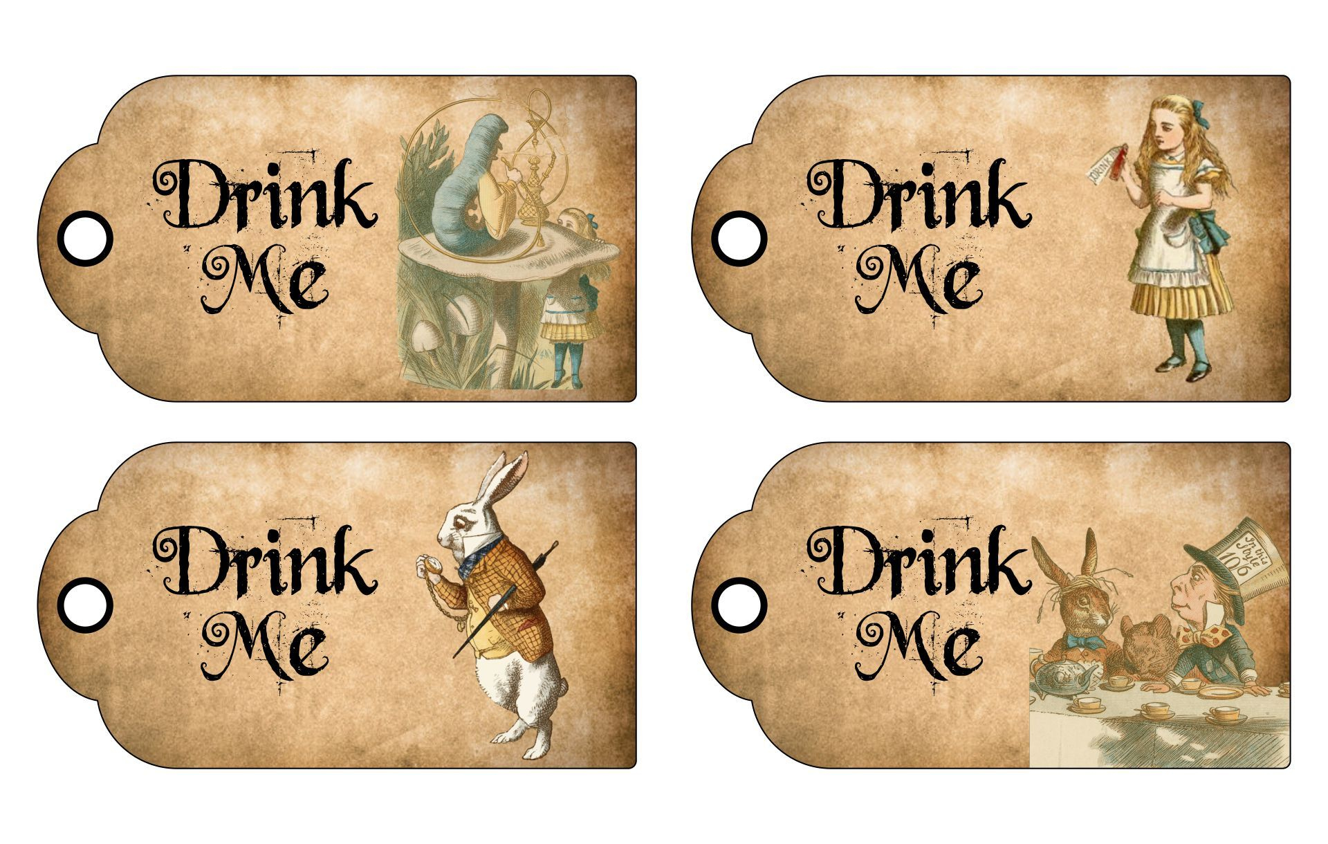 Tags Alice In Wonderland Drink Me - 10 Free Pdf Printables pertaining to Free Printable Alice in Wonderland Drink Me Labels Printable