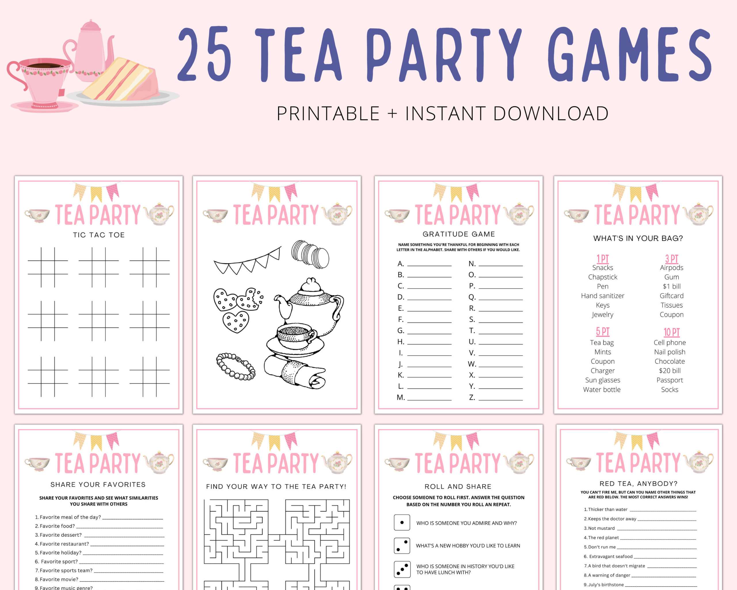 Tea Party Games | Tea Party Games Adults Kids Toddler | Tea Party for Free Printable Tea Party Games For Adults