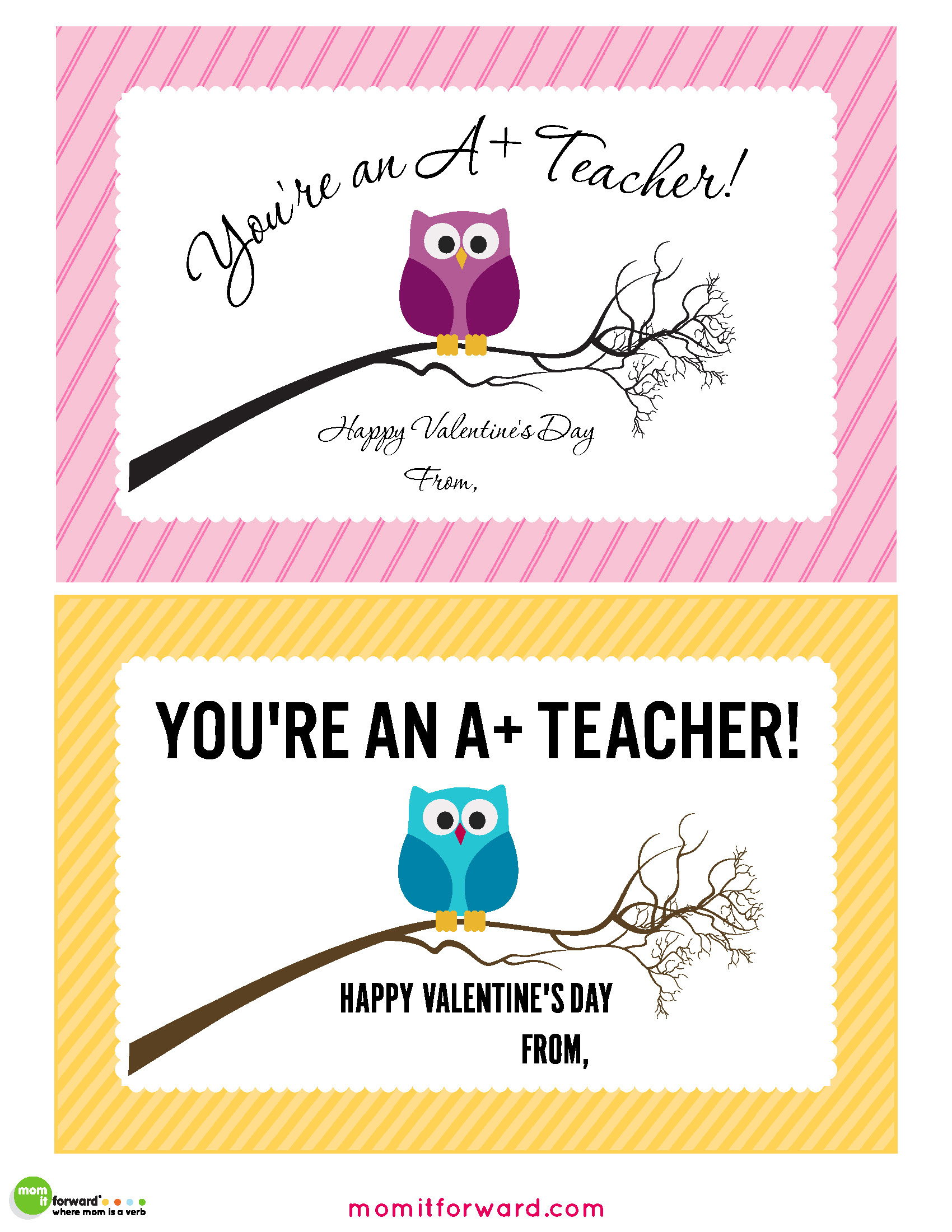 Teacher Valentines Day Cards Printable- Mom It Forwardmom It Forward with Printable Teacher Valentine Cards Free