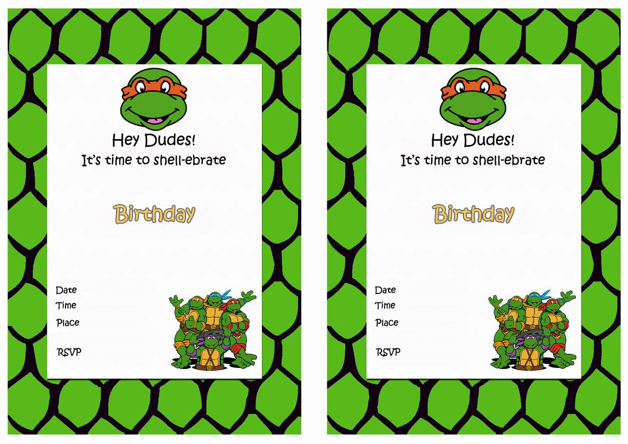 Teenage Mutant Ninja Turtles Birthday Invitations – Birthday with Free Printable Tmnt Invitations