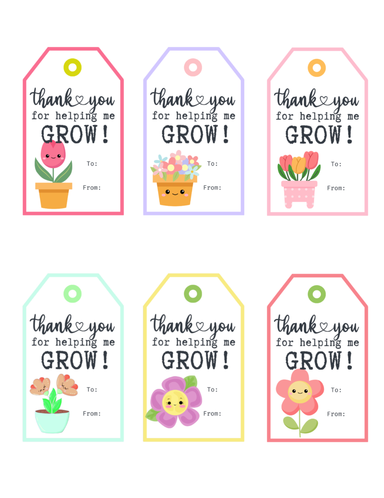 Thank You For Helping Me Grow Free Printable Gift Tags | Baking with regard to Thanks For Helping Me Grow Printable Free