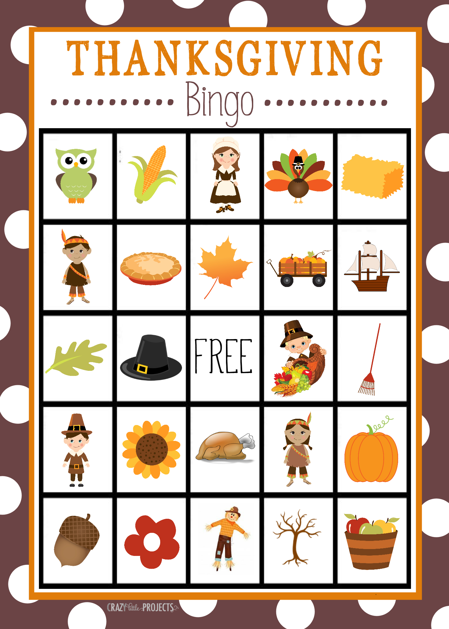 Thanksgiving Bingo Game - Crazy Little Projects regarding Thanksgiving Bingo Cards Free