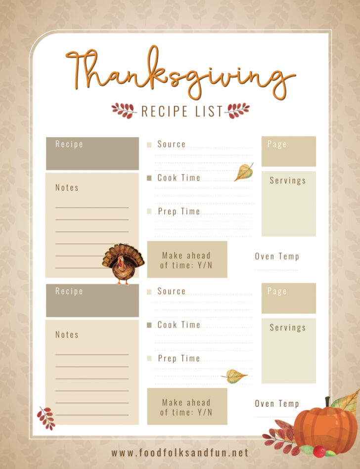Free Thanksgiving Planner Printables