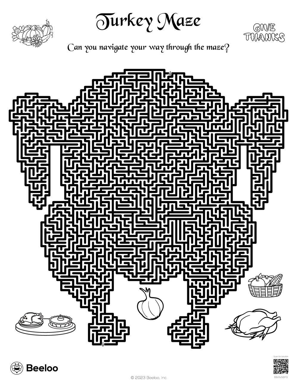 Thanksgiving-Themed Mazes • Beeloo Printable Crafts And Activities pertaining to Free Printable Thanksgiving Mazes
