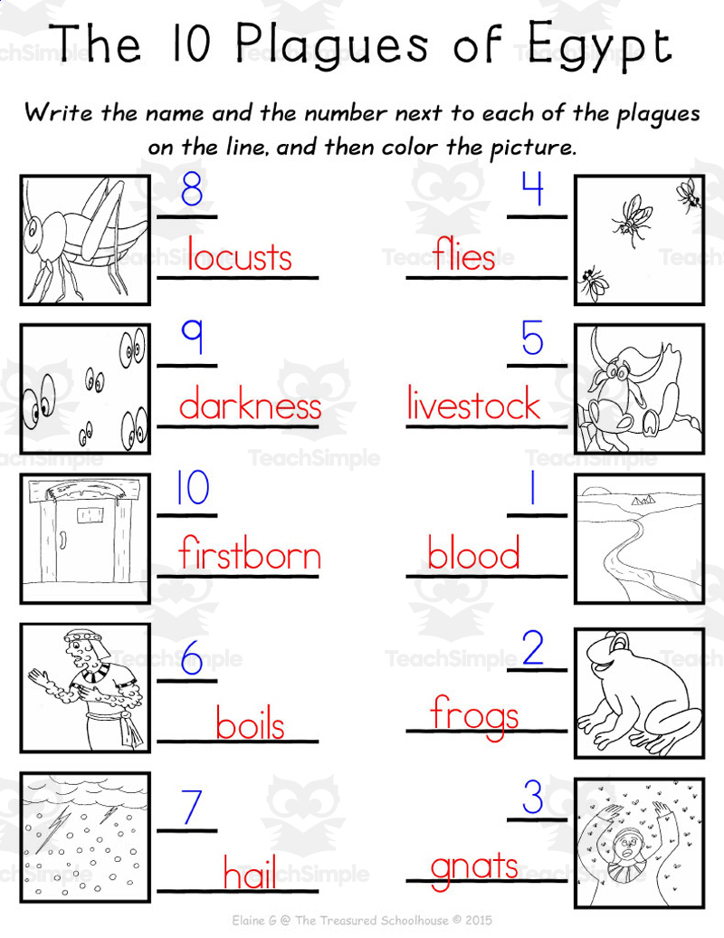 The 10 Plagues Of Egypt Worksheet Packteach Simple throughout Printable 10 Plagues of Egypt Worksheet