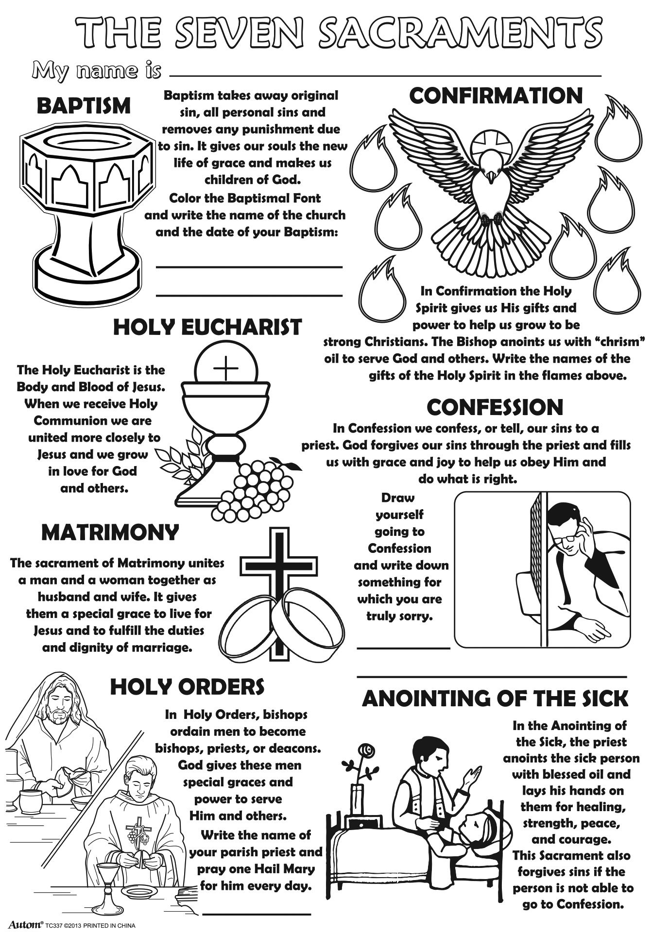 The 7 Sacraments pertaining to Free Printable 7 Sacraments Worksheet