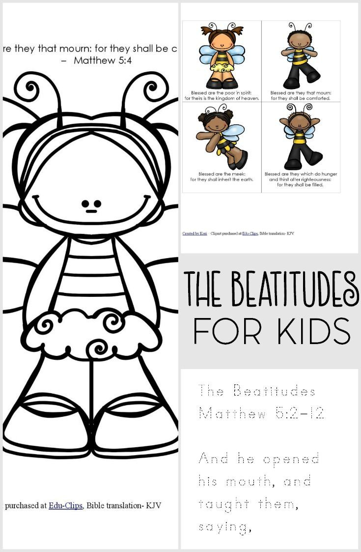 The Beatitudes For Kids Printable Pack with Free Printable Beatitudes Worksheet