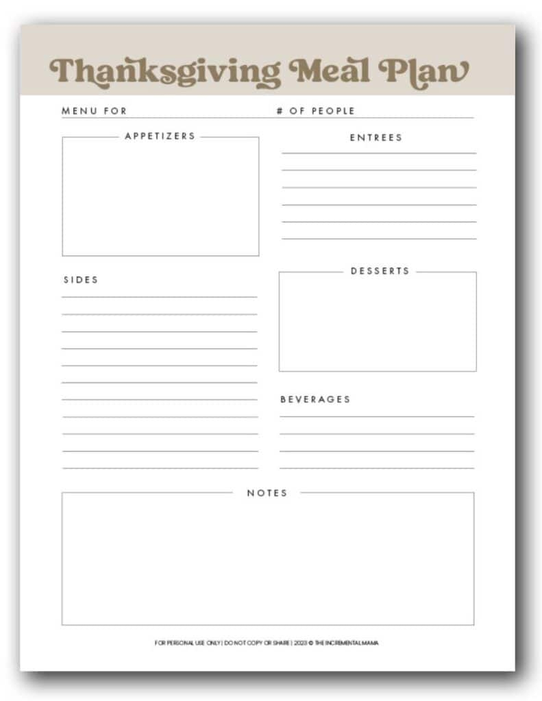 The Best Free Printable Thanksgiving Planner (8 Pages) - The for Free Printable Thanksgiving Planner
