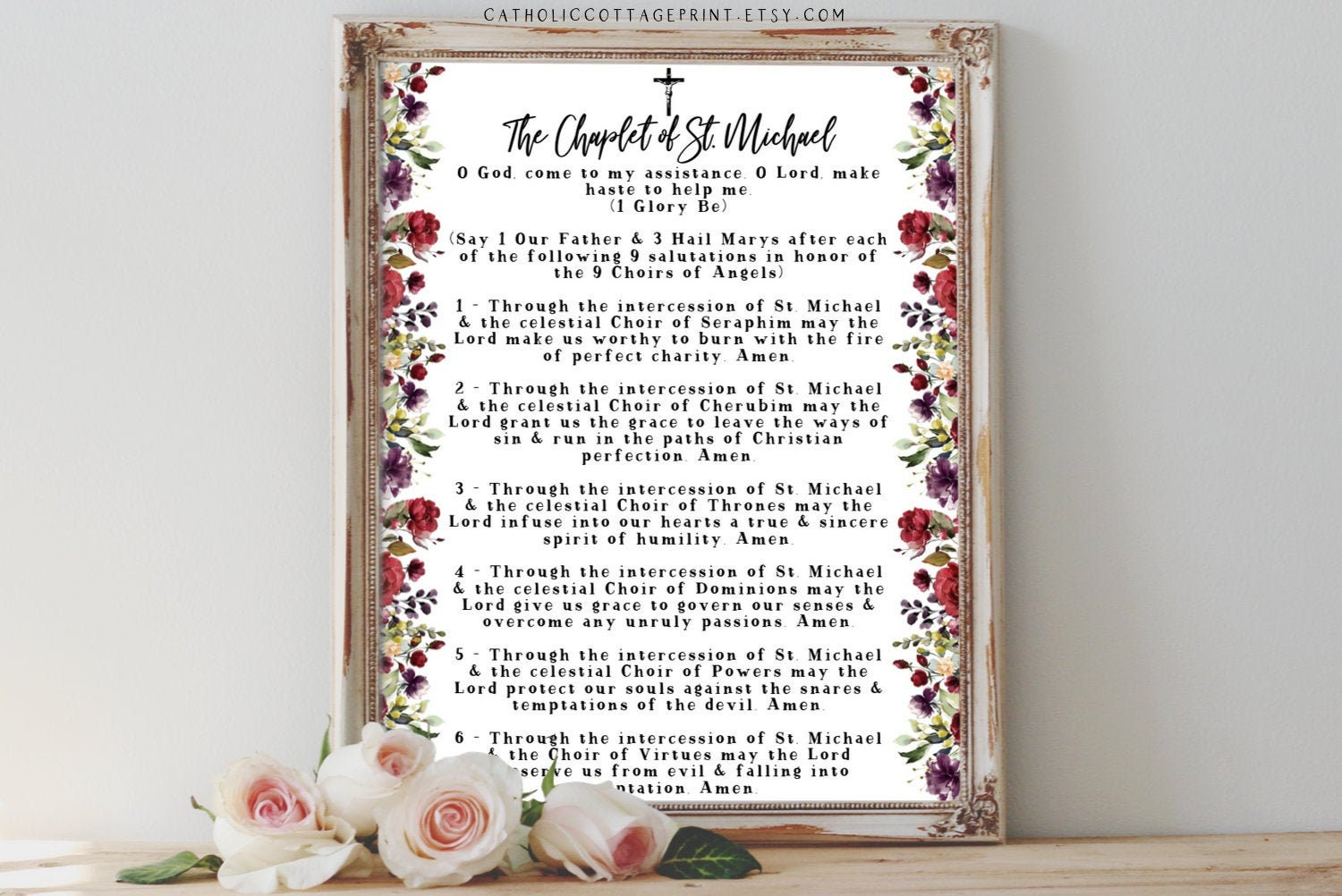 The Chaplet Of St. Michael, Digital Catholic Prayer Card - Etsy regarding Printable St Michael Chaplet