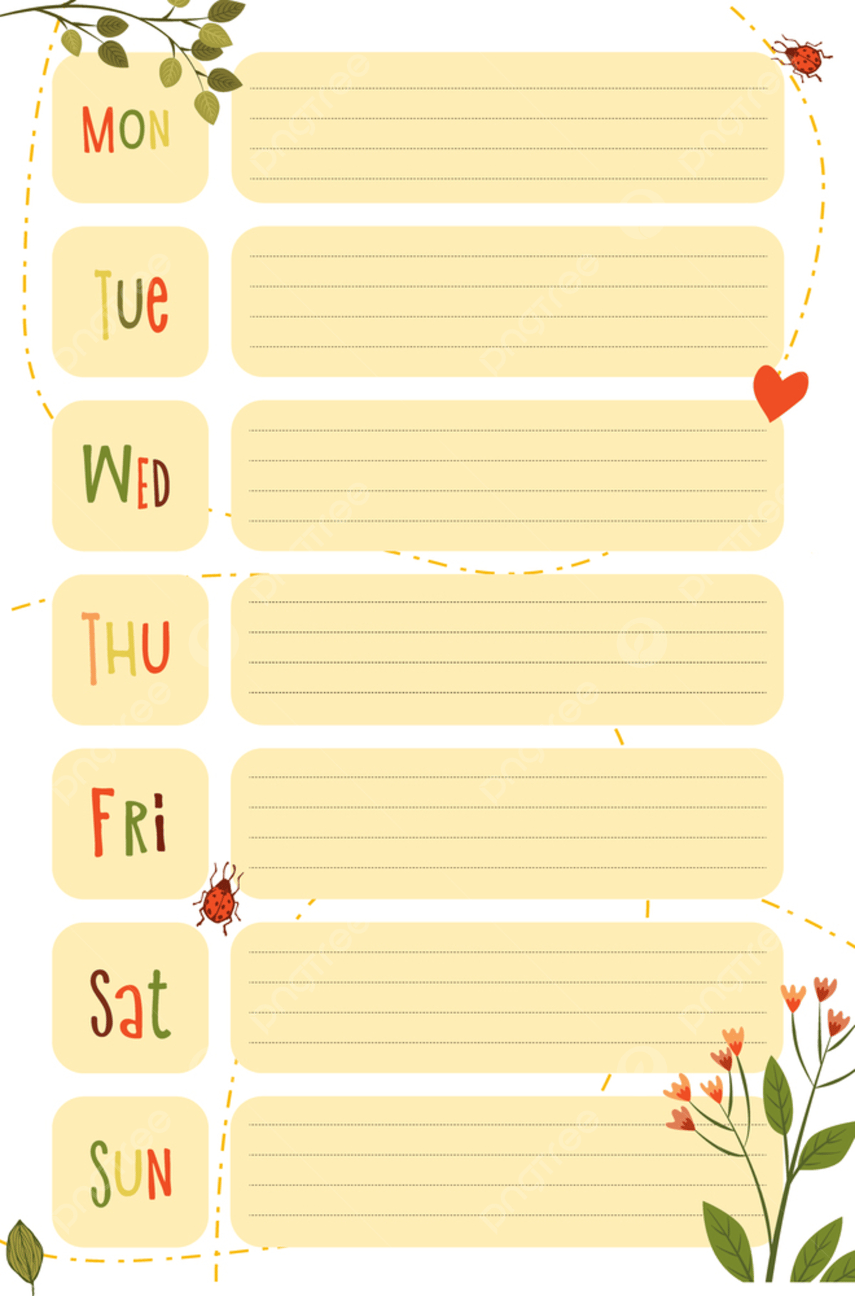 The Daily Planner Template, With, Watercolor, Autumn Png And with regard to Free Daily Planner Autumn Printable