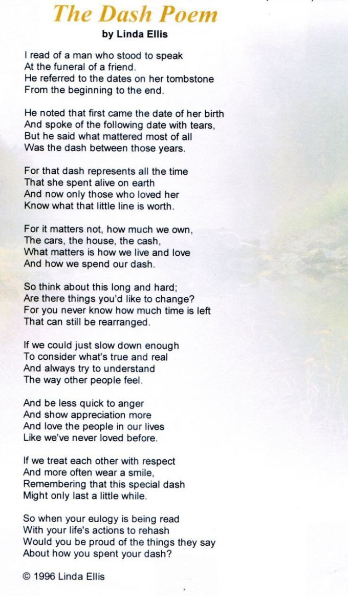 The Dash Poem Printable Pdf - Google Search intended for Printable the Dash Poem