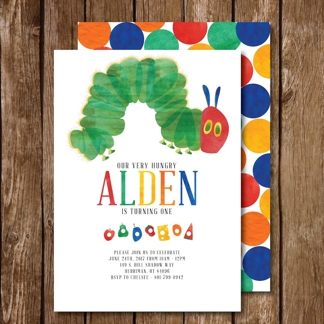 The Hungry Caterpillar Birthday Invite - Etsy Uk throughout Free Printable Hungry Caterpillar Invitations