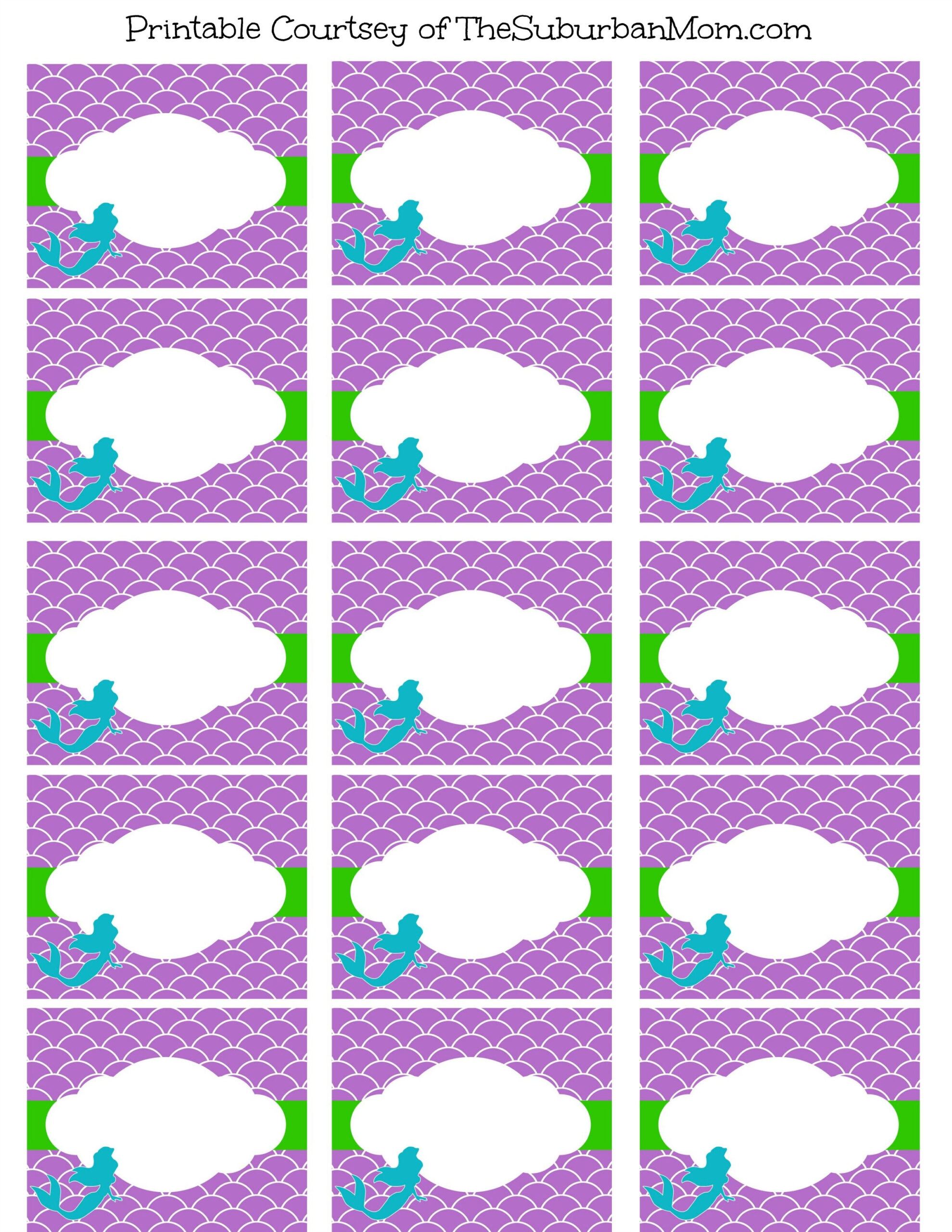 The Little Mermaid Party Poster &amp;amp; Labels ~ Free Printable regarding Free Printable Mermaid Party