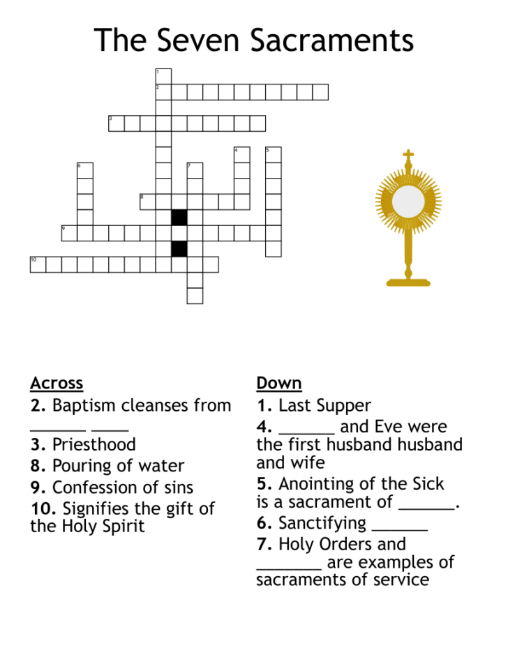 Free Printable 7 Sacraments Worksheet
