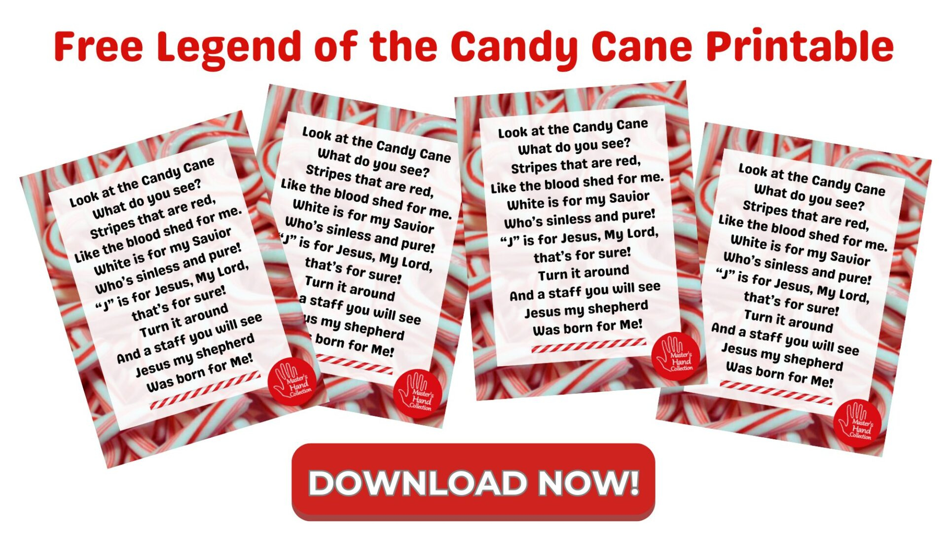 The Story Of The Candy Cane Free Printable - Master&amp;#039;S Hand Collection intended for Legend of the Candy Cane Free Printables