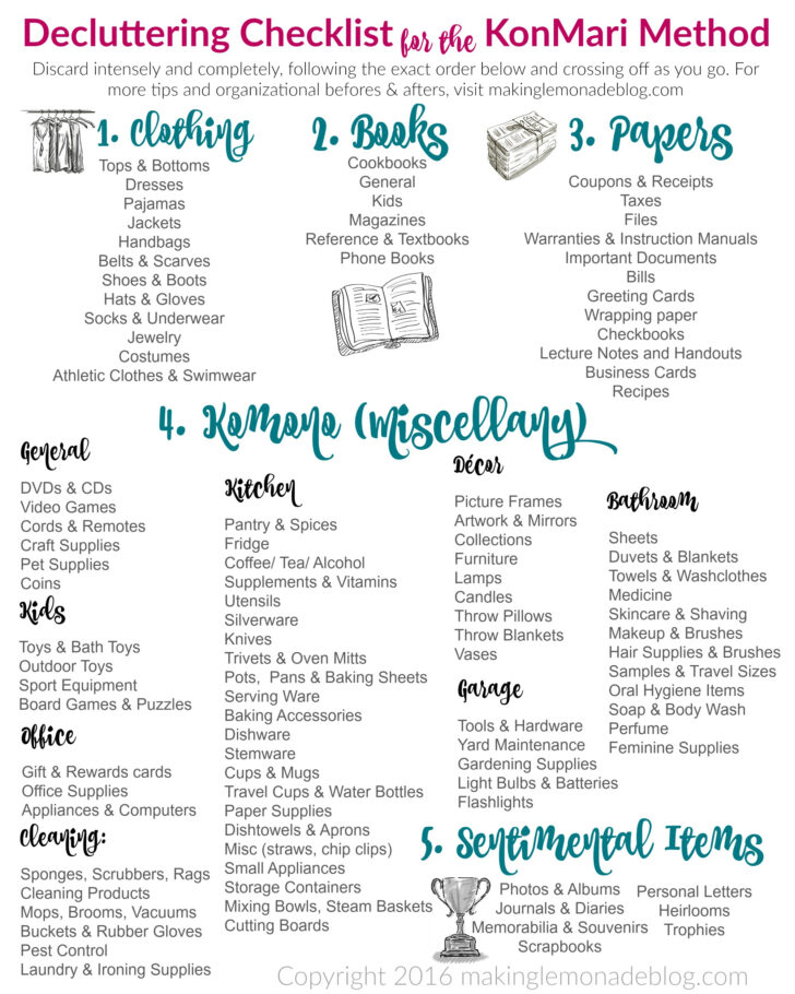 Free Printable Printable Declutter Checklist
