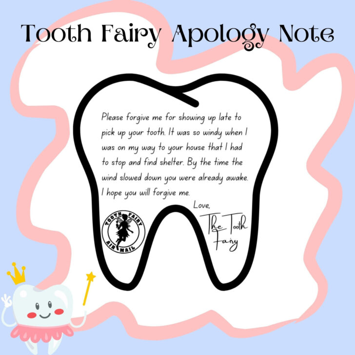 Free Printable Tooth Fairy Apology Letter Printable
