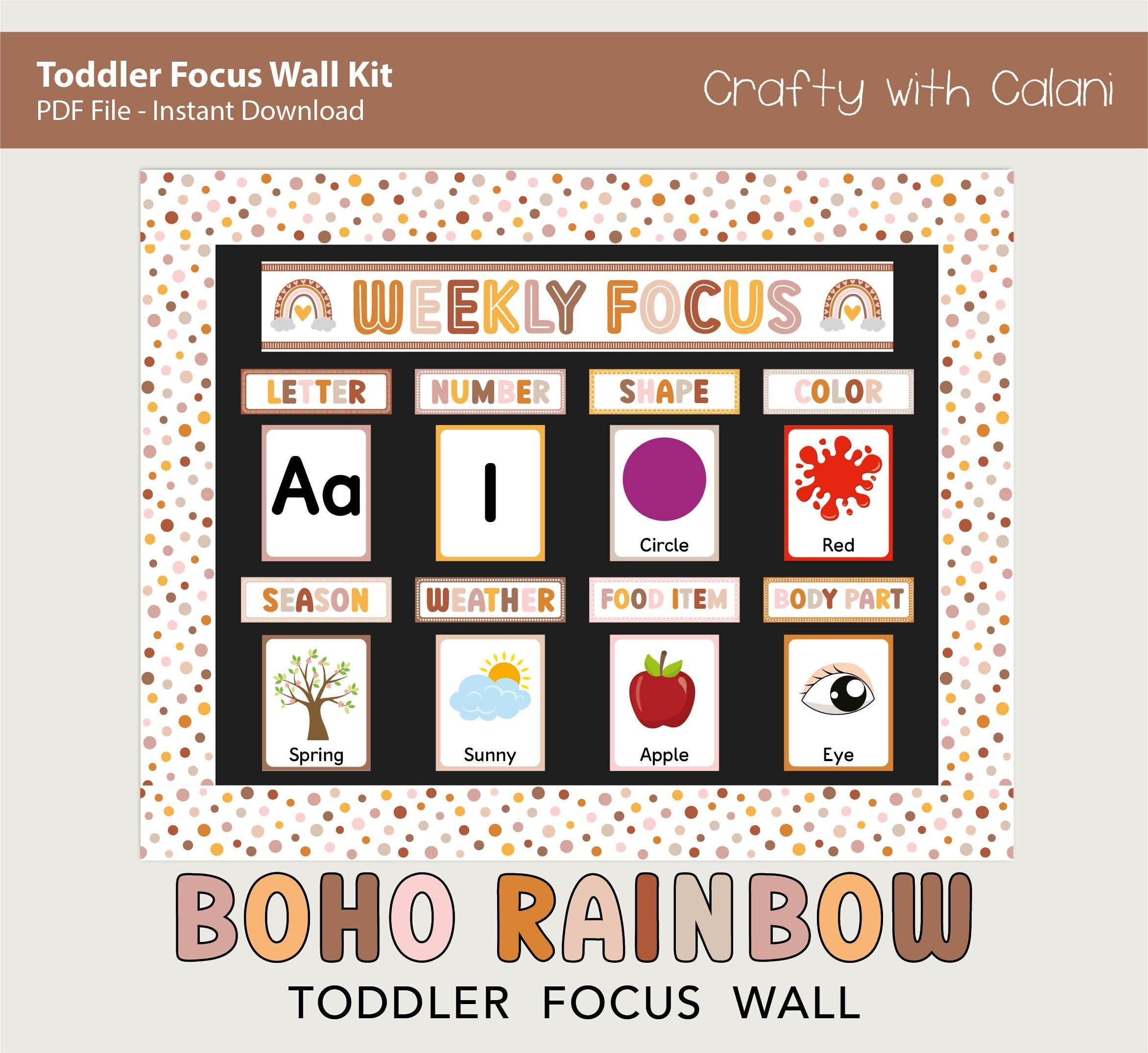 Toddler Focus Wall Template, Preschool Learning Wall, Classroom for Free Focus Wall Printables