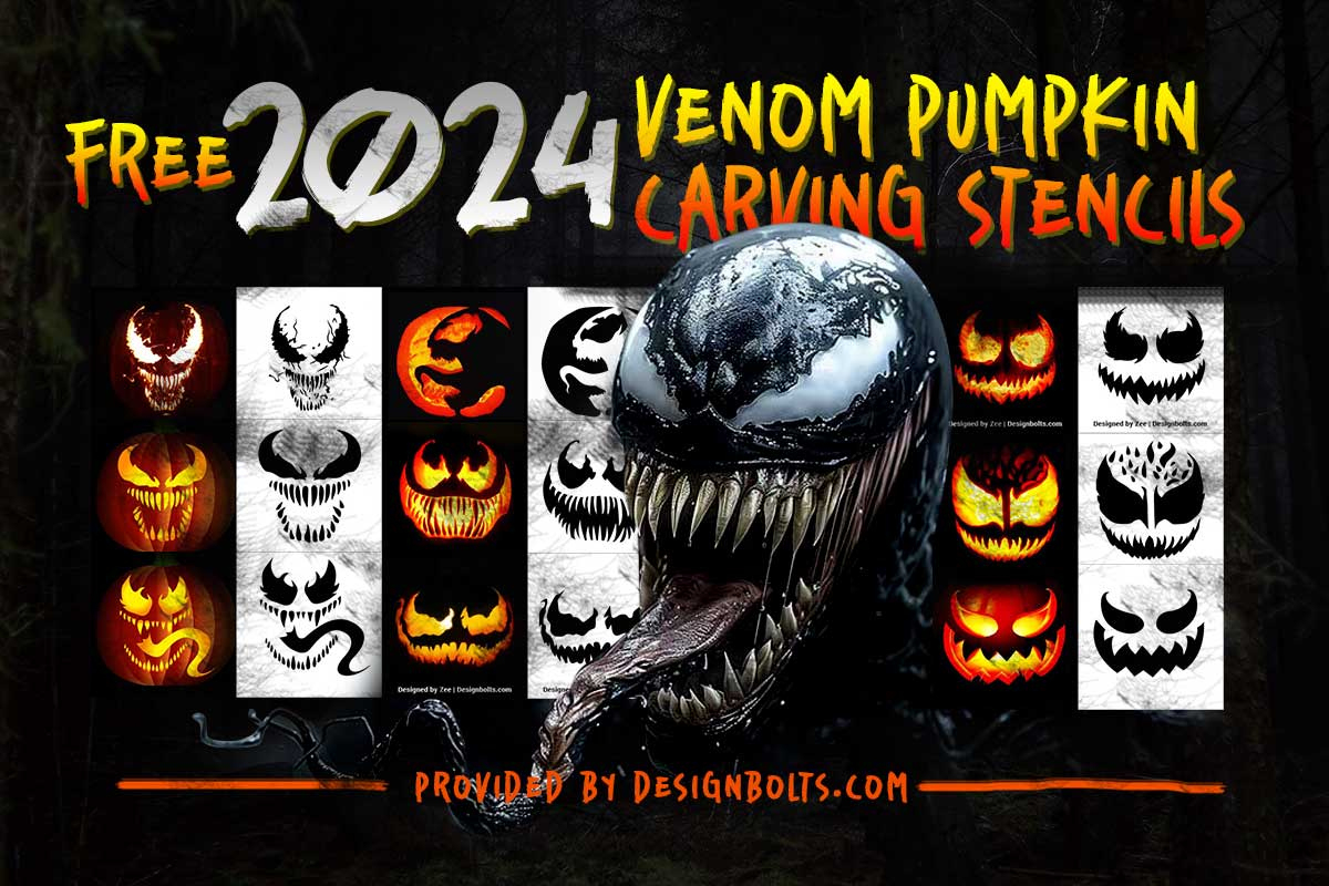 Top 10 Best Free Venom Halloween Pumpkin Carving Stencils 2024 with Free Printable Venom Pumpkin Carving Stencils