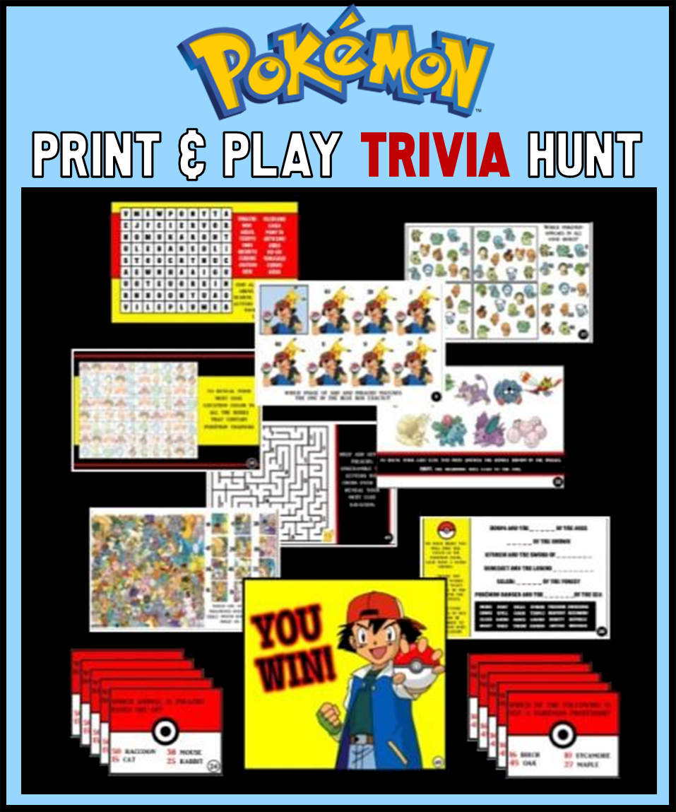 Top 12 Pokemon Party Games inside Free Printable Pokemon Party Games