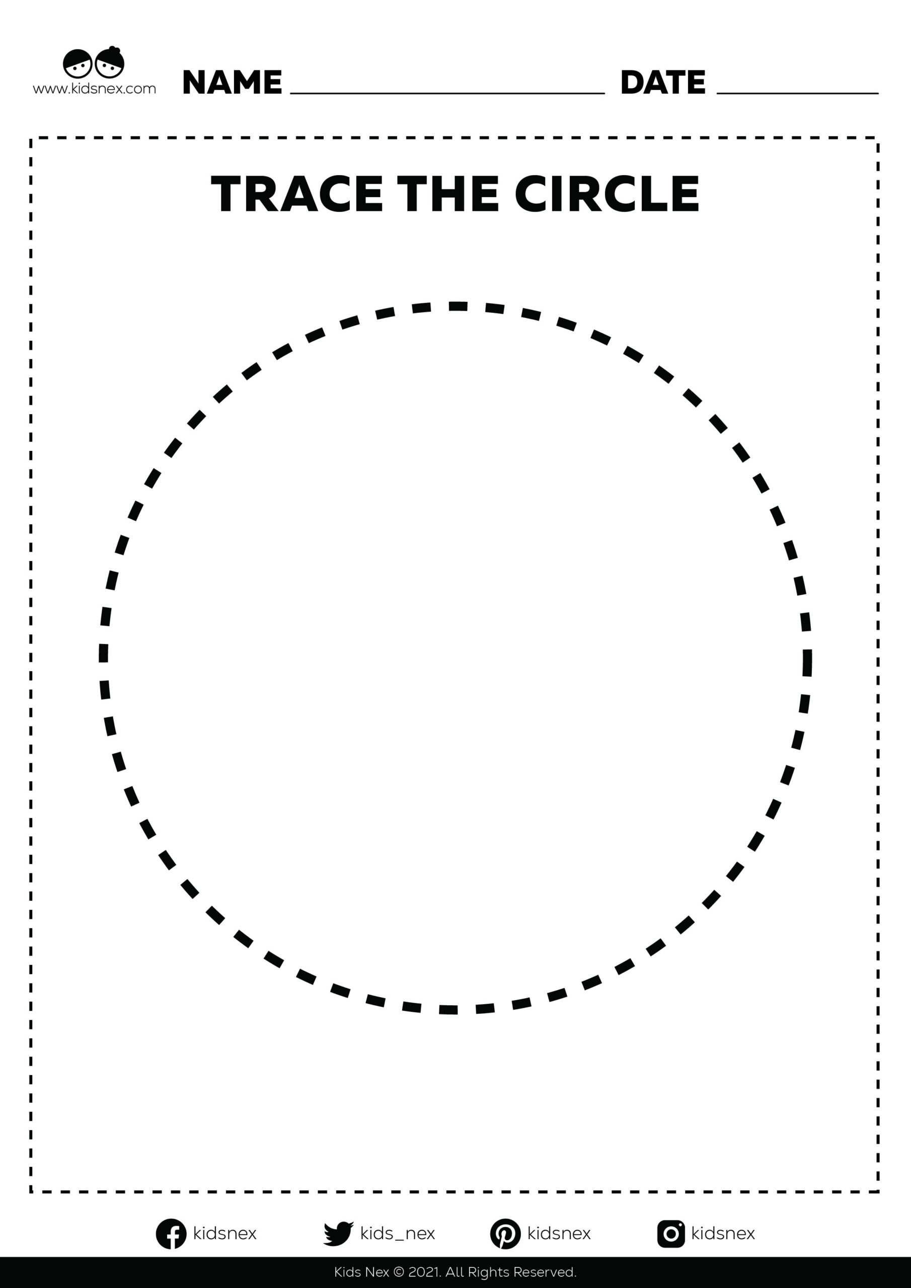 Trace And Circle - Pdf Printable | Kidsnex in Free Printable Circle Tracing Worksheet