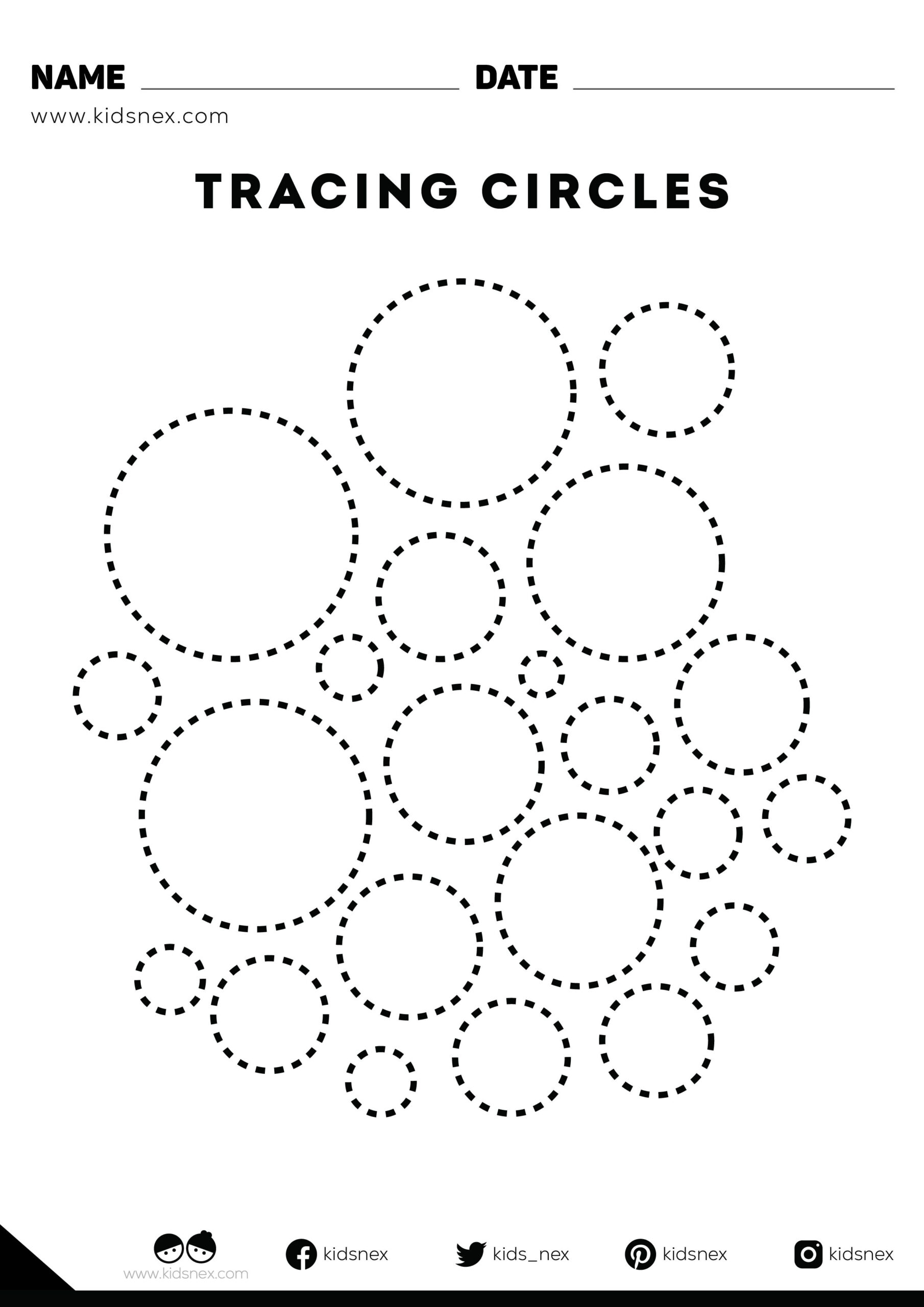 Tracing Circles - Free Printable | Kidsnex with regard to Free Printable Circle Tracing Worksheet