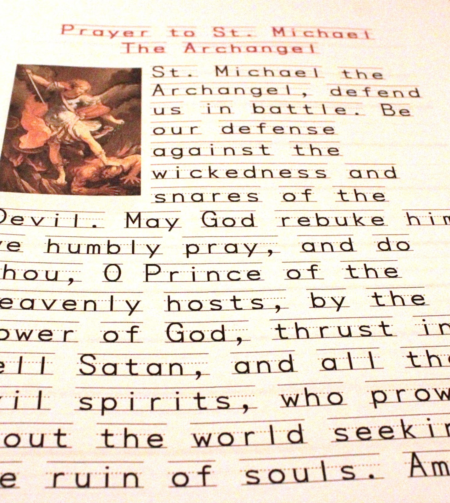 Training Happy Hearts: Get Your Free Printable Prayer To St throughout Printable Free Printable St Michael Prayer