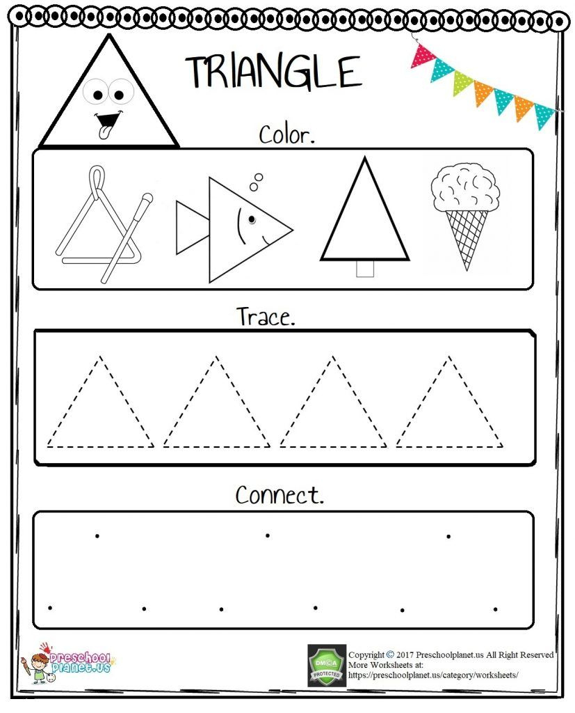 Triangle Worksheet For Preschool in Free Printable Triangle Worksheet Preschool