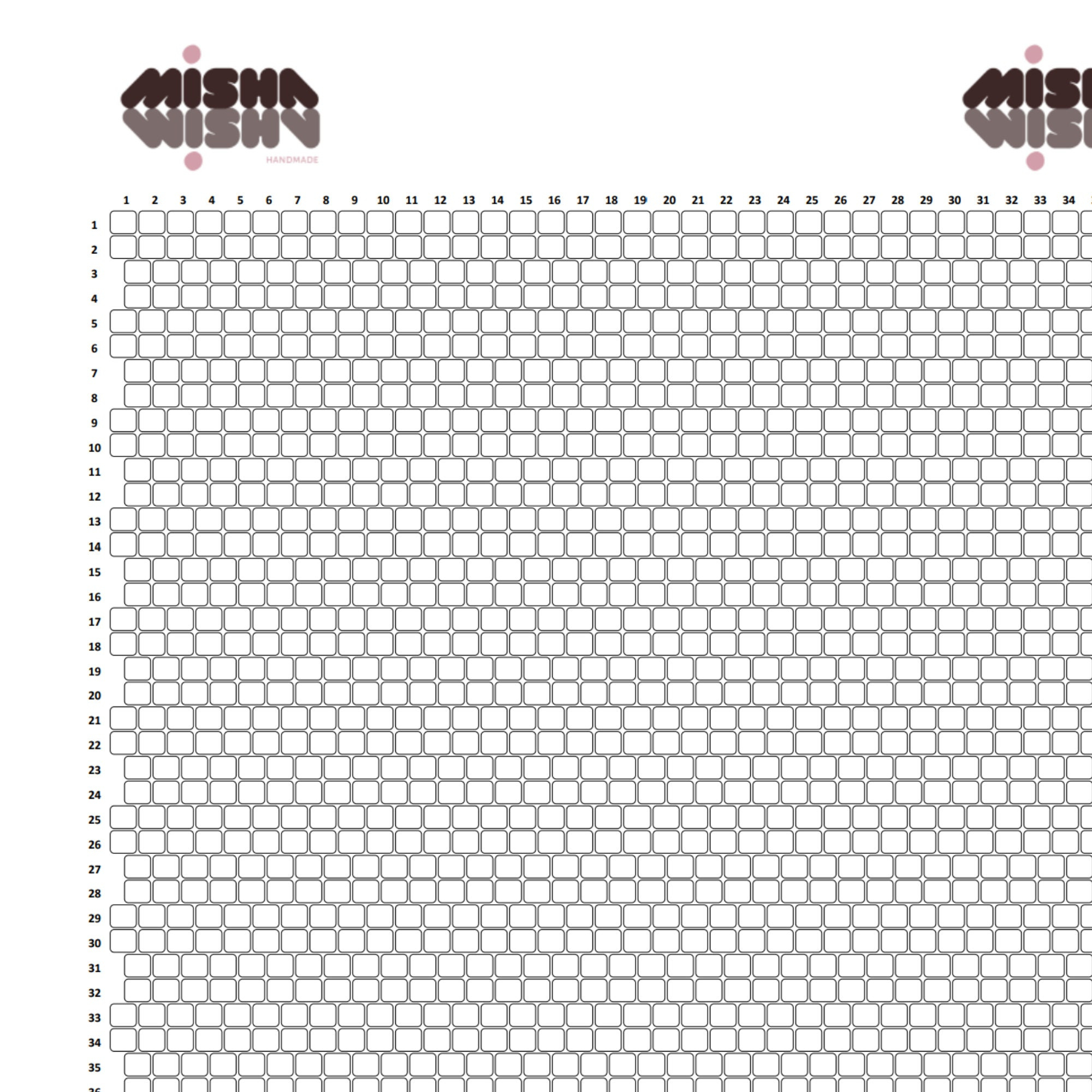 Two Drop Brick Stitch Graph Paper - Etsy intended for Free Printable Brick Stitch Graph Paper