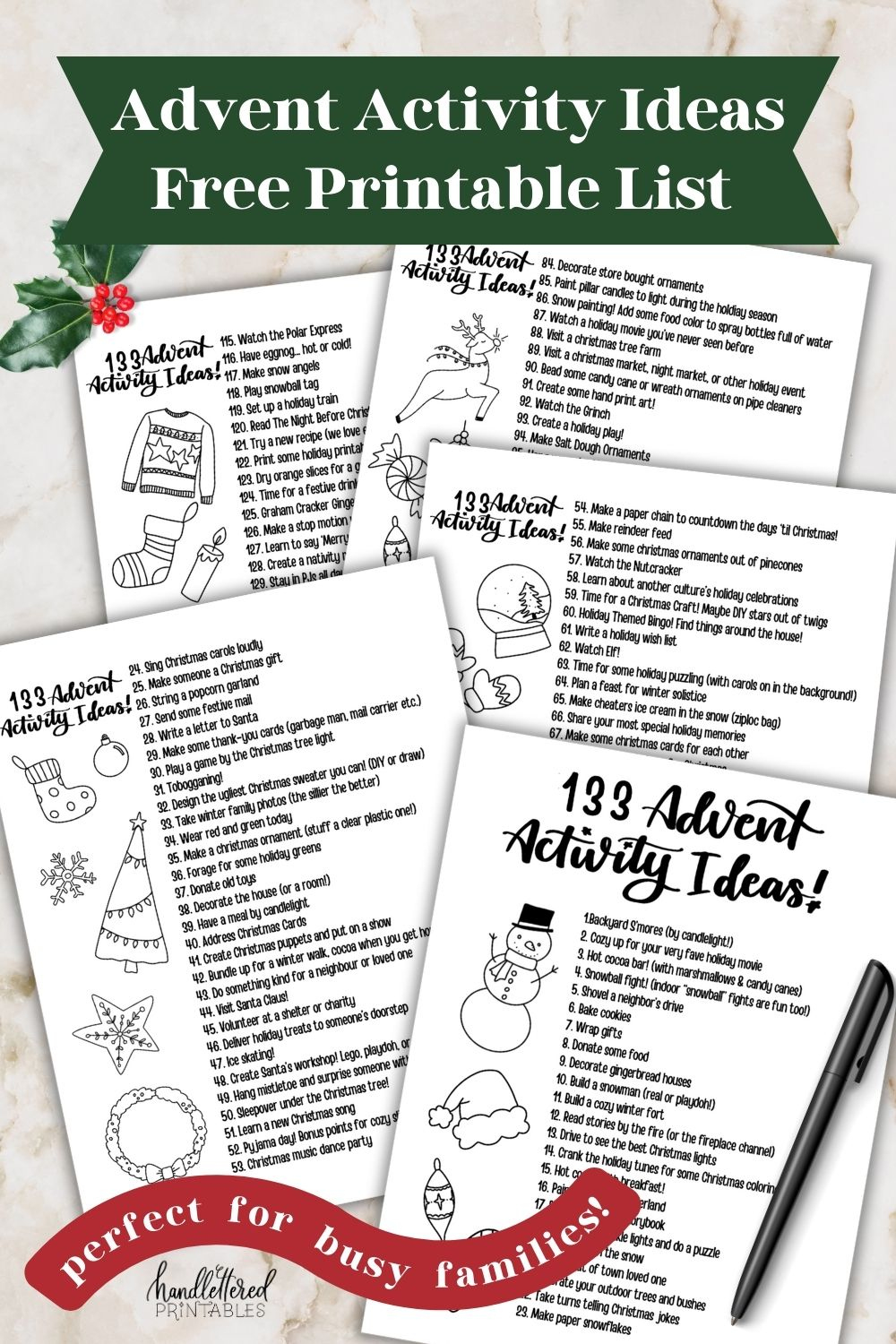 Ultimate Free Printable List Of Advent Activity Ideas For Busy throughout Free Printable Advent Activities