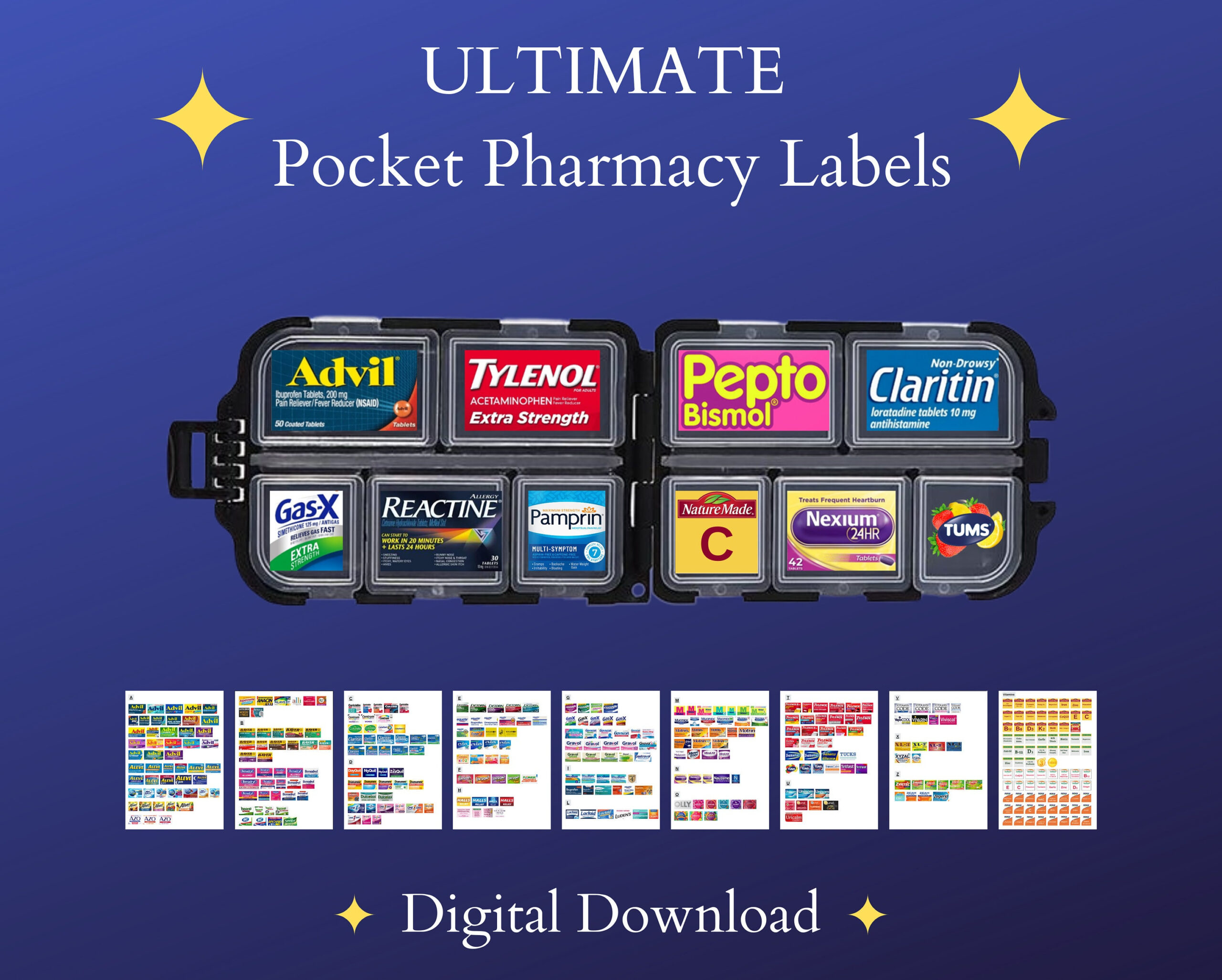 Ultimate Pocket Pharmacy Labels, Printable Pill Case Labels, Over regarding Pocket Pharmacy Labels Free Printable