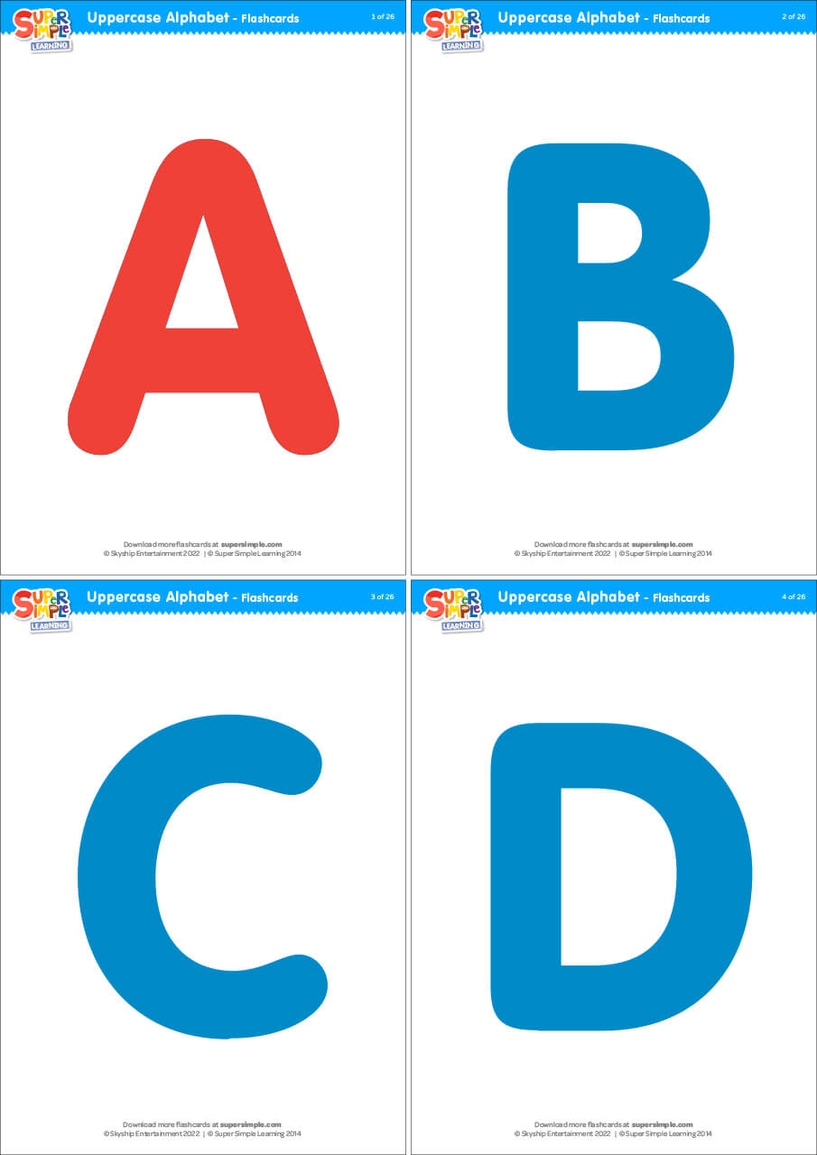 Uppercase Alphabet Flashcards - Super Simple inside Free Printable Alphabet Letters Flashcards